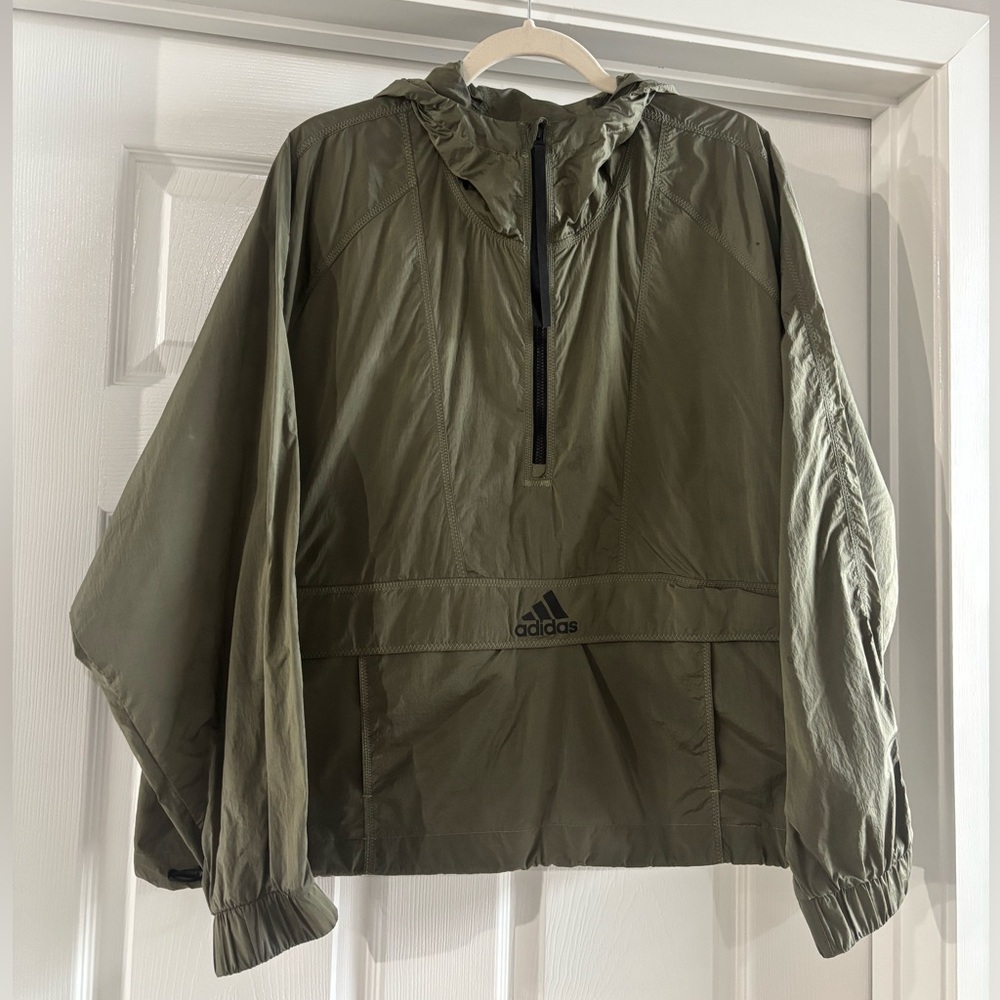 Adidas Khaki Hooded Windbreaker